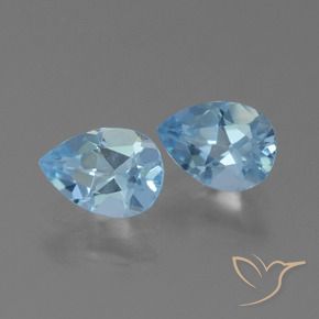 1.77 ct natürliche Swiss Blue Topas-Edelsteine, Birnenform, VVS-VS