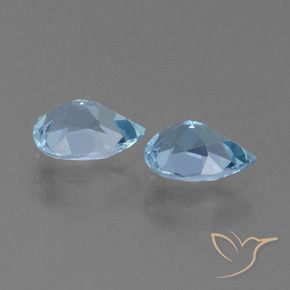 1.77 ct natürliche Swiss Blue Topas-Edelsteine, Birnenform, VVS-VS