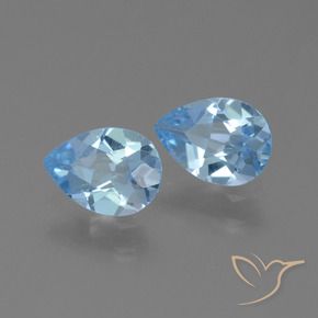 1.53 ct natürliche Swiss Blue Topas-Edelsteine, Birnenform, VS