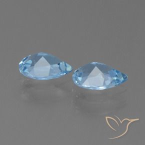 1.53 ct natürliche Swiss Blue Topas-Edelsteine, Birnenform, VS