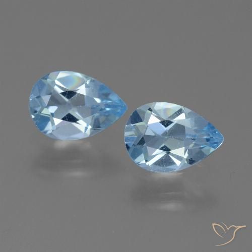 1.54ctw Natürlicher Swiss Blue Topas, Birnenform, VS