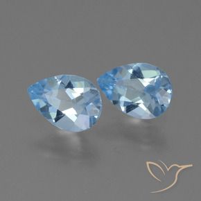 1.54 ct natürliche Swiss Blue Topas-Edelsteine, Birnenform, VS