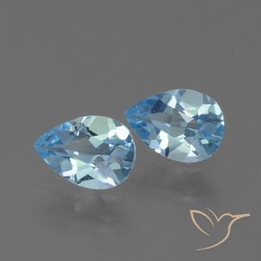 1.57 ct natürliche Himmerlblau Topas-Edelsteine, Birnenform, VVS-VS