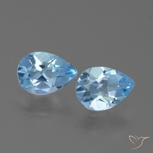 1.60ctw Natürlicher Himmerlblau Topas, Birnenform, VVS-VS