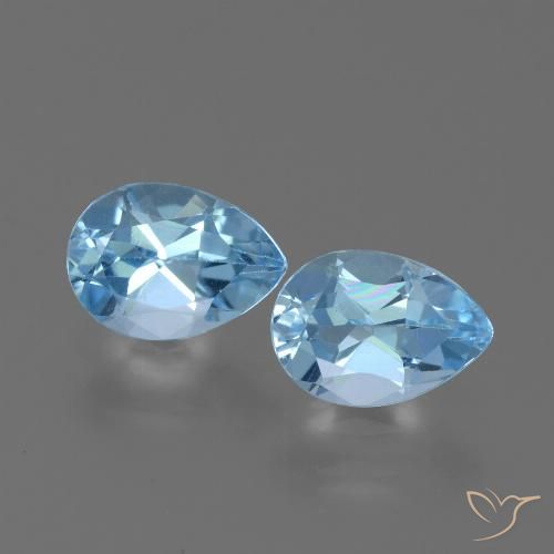 1.87ctw Natürlicher Himmerlblau Topas, Birnenform, VVS-VS