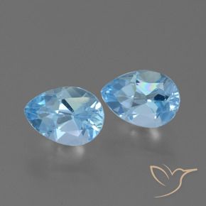 1.87 ct natürliche Himmerlblau Topas-Edelsteine, Birnenform, VVS-VS