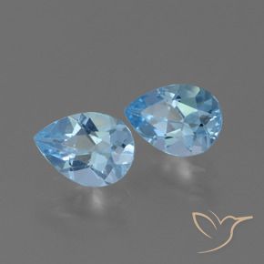 1.64 ct natürliche Himmerlblau Topas-Edelsteine, Birnenform, VVS
