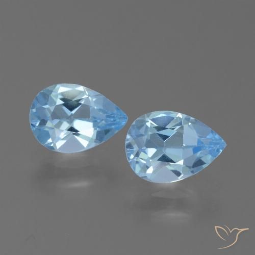 1.74ctw Natürlicher Swiss Blue Topas, Birnenform, VVS-VS