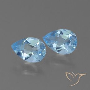 1.74 ct natürliche Swiss Blue Topas-Edelsteine, Birnenform, VVS-VS