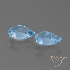 1.74 ct natürliche Swiss Blue Topas-Edelsteine, Birnenform, VVS-VS