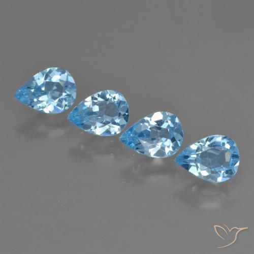 2.87ctw Natürlicher Swiss Blue Topas, Birnenform, VS