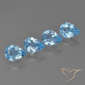 2.87 ct natürliche Swiss Blue Topas-Edelsteine, Birnenform, VS