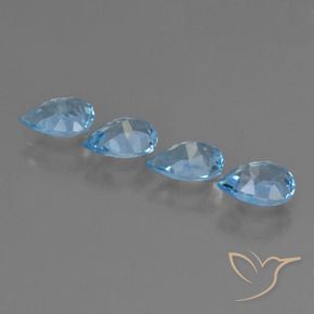 2.87 ct natürliche Swiss Blue Topas-Edelsteine, Birnenform, VS