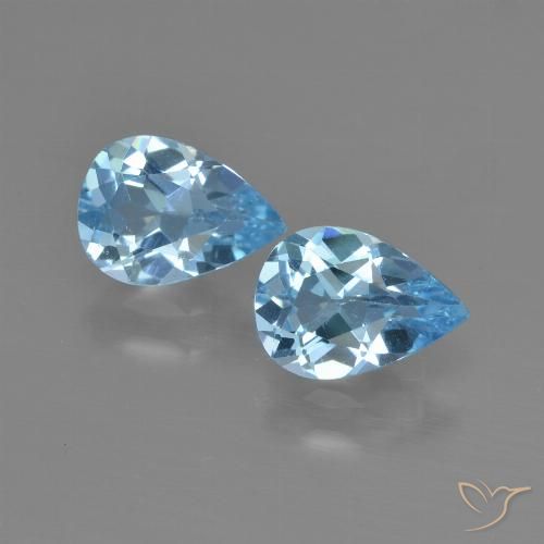 1.53ctw Natürlicher Himmerlblau Topas, Birnenform, VS