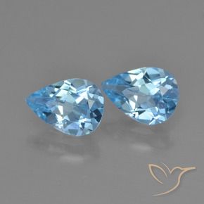 1.53 ct natürliche Himmerlblau Topas-Edelsteine, Birnenform, VS