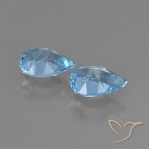 1.53 ct natürliche Himmerlblau Topas-Edelsteine, Birnenform, VS