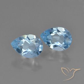 1.56 ct natürliche Himmerlblau Topas-Edelsteine, Birnenform, VS