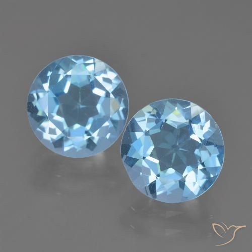 4.84ctw Natürlicher Swiss Blue Topas, Runden, VVS-VS