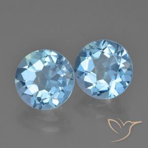 4.84 ct natürliche Swiss Blue Topas-Edelsteine, Runden, VVS-VS