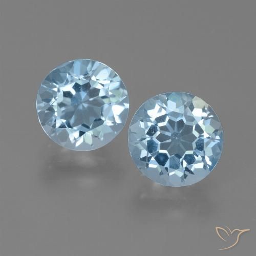 4.92ctw Natürlicher Himmerlblau Topas, Runden, VVS-VS