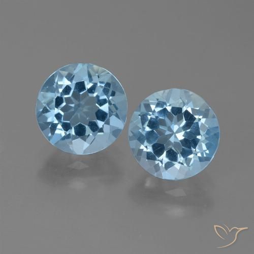 4.72ctw Natürlicher Swiss Blue Topas, Runden, VVS-VS