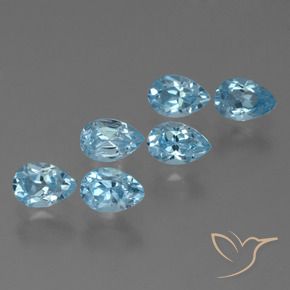 3.55 ct natürliche Himmerlblau Topas-Edelsteine, Birnenform, VS