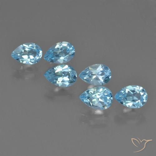 3.26ctw Natürlicher Himmerlblau Topas, Birnenform, VS