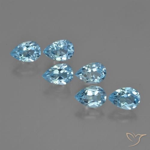 3.53ctw Natürlicher Himmerlblau Topas, Birnenform, VS