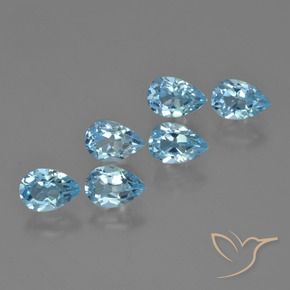 3.53 ct natürliche Himmerlblau Topas-Edelsteine, Birnenform, VS