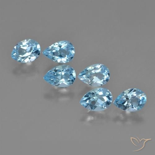 3.53ctw Natürlicher Swiss Blue Topas, Birnenform, VS
