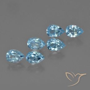 3.58 ct natürliche Himmerlblau Topas-Edelsteine, Birnenform, VS