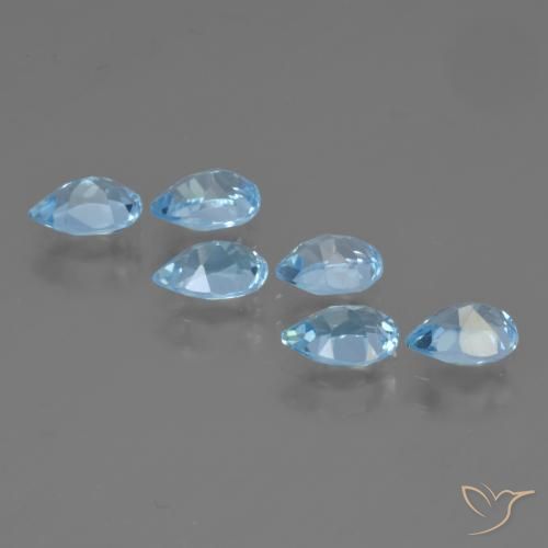 3.23 ct natürliche Himmerlblau Topas-Edelsteine, Birnenform, VS