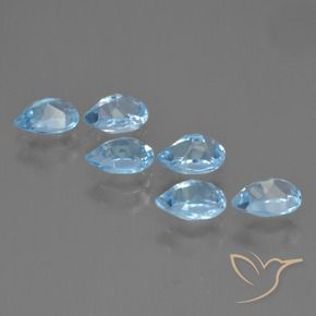 3.58 ct natürliche Himmerlblau Topas-Edelsteine, Birnenform, VS