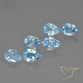 3.37 ct natürliche Himmerlblau Topas-Edelsteine, Birnenform, VS