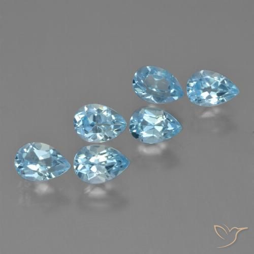 3.44ctw Natürlicher Himmerlblau Topas, Birnenform, VS