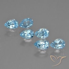 3.44 ct natürliche Himmerlblau Topas-Edelsteine, Birnenform, VS