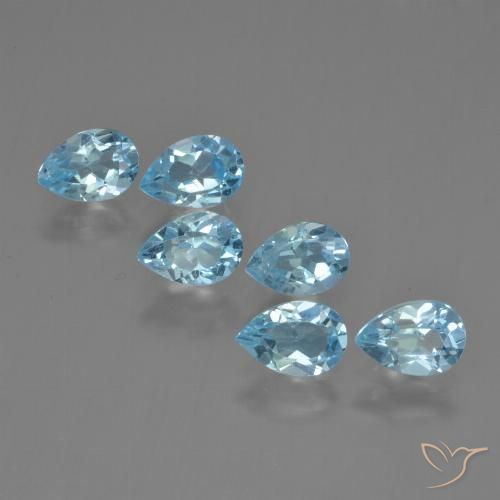 3.30ctw Natürlicher Swiss Blue Topas, Birnenform, VS
