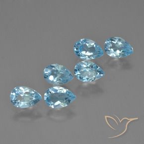 3.30 ct natürliche Swiss Blue Topas-Edelsteine, Birnenform, VS