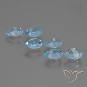3.30 ct natürliche Swiss Blue Topas-Edelsteine, Birnenform, VS