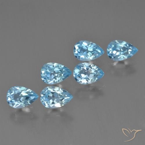 3.67ctw Natürlicher Swiss Blue Topas, Birnenform, VS