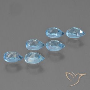 3.67 ct natürliche Swiss Blue Topas-Edelsteine, Birnenform, VS