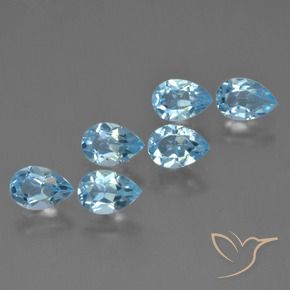 3.15 ct natürliche Swiss Blue Topas-Edelsteine, Birnenform, VS