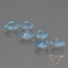 3.41 ct natürliche Himmerlblau Topas-Edelsteine, Birnenform, VS
