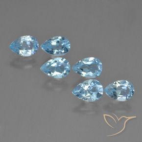3.26 ct natürliche Himmerlblau Topas-Edelsteine, Birnenform, VS