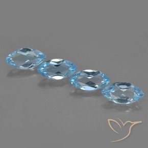 4.05 ct natürliche Swiss Blue Topas-Edelsteine, Marquise, VVS-VS
