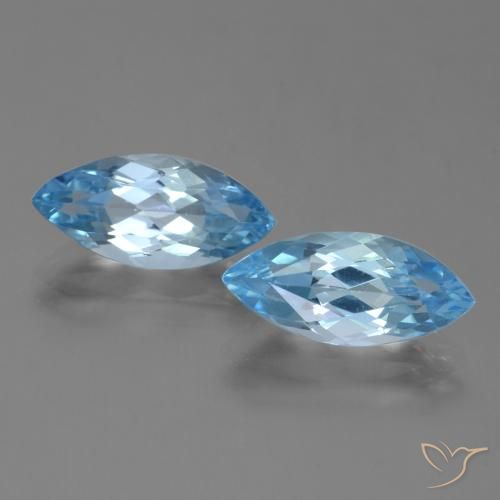 7.51ctw Natürlicher Swiss Blue Topas, Marquise, VVS
