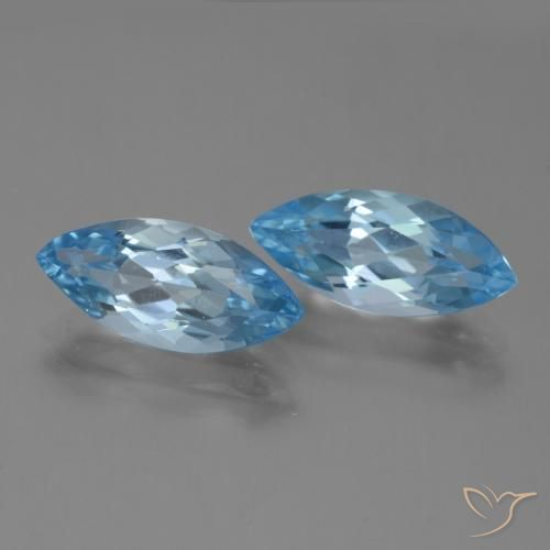 7.51 ct natürliche Swiss Blue Topas-Edelsteine, Marquise, VVS