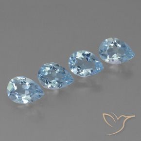 3.51 ct natürliche Himmerlblau Topas-Edelsteine, Birnenform, VVS-VS
