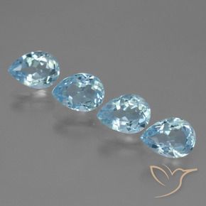 3.59 ct natürliche Himmerlblau Topas-Edelsteine, Birnenform, VVS-VS