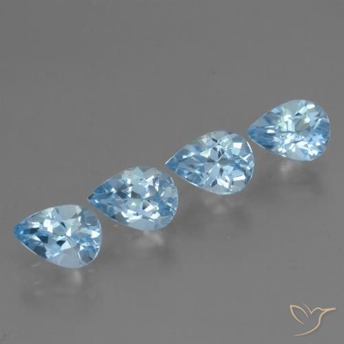 3.41ctw Natürlicher Swiss Blue Topas, Birnenform, VVS-VS
